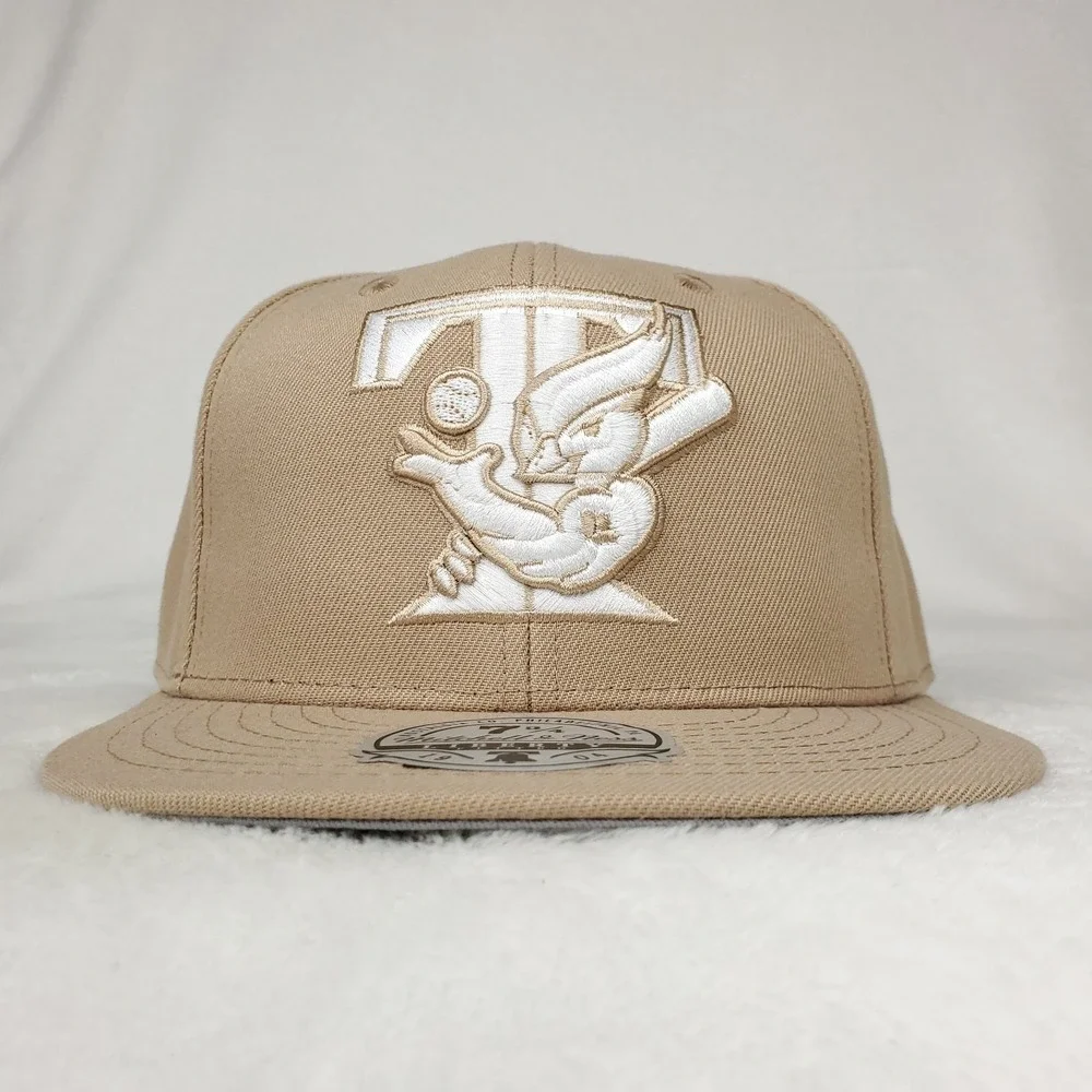 Toronto Blue Jays Mitchell‎ & Ness MLB Fitted 7 3/4 Flatbill Cap Hat Khaki NWT